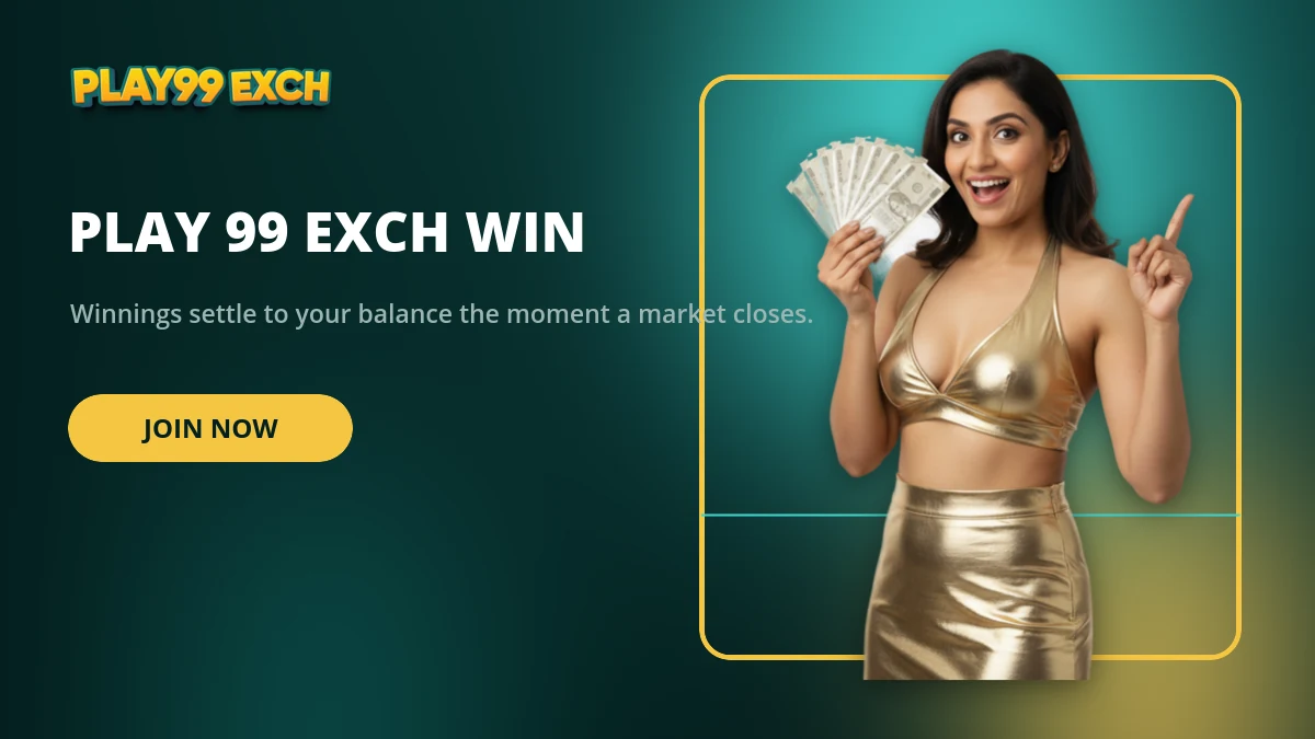 A Play 99 Exch win settling into the panel balance after a market closes